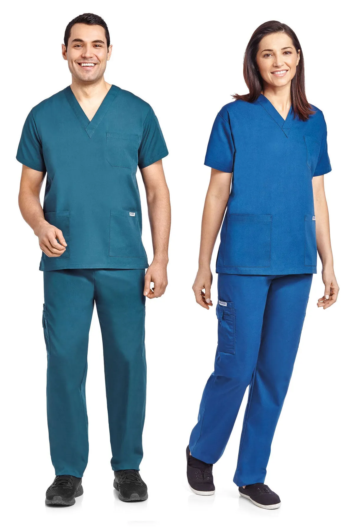 MOBB Unisex 8 Pocket Drawstring/Elastic SCRUB SET - Medical Scrubs Uniform for Men and Women