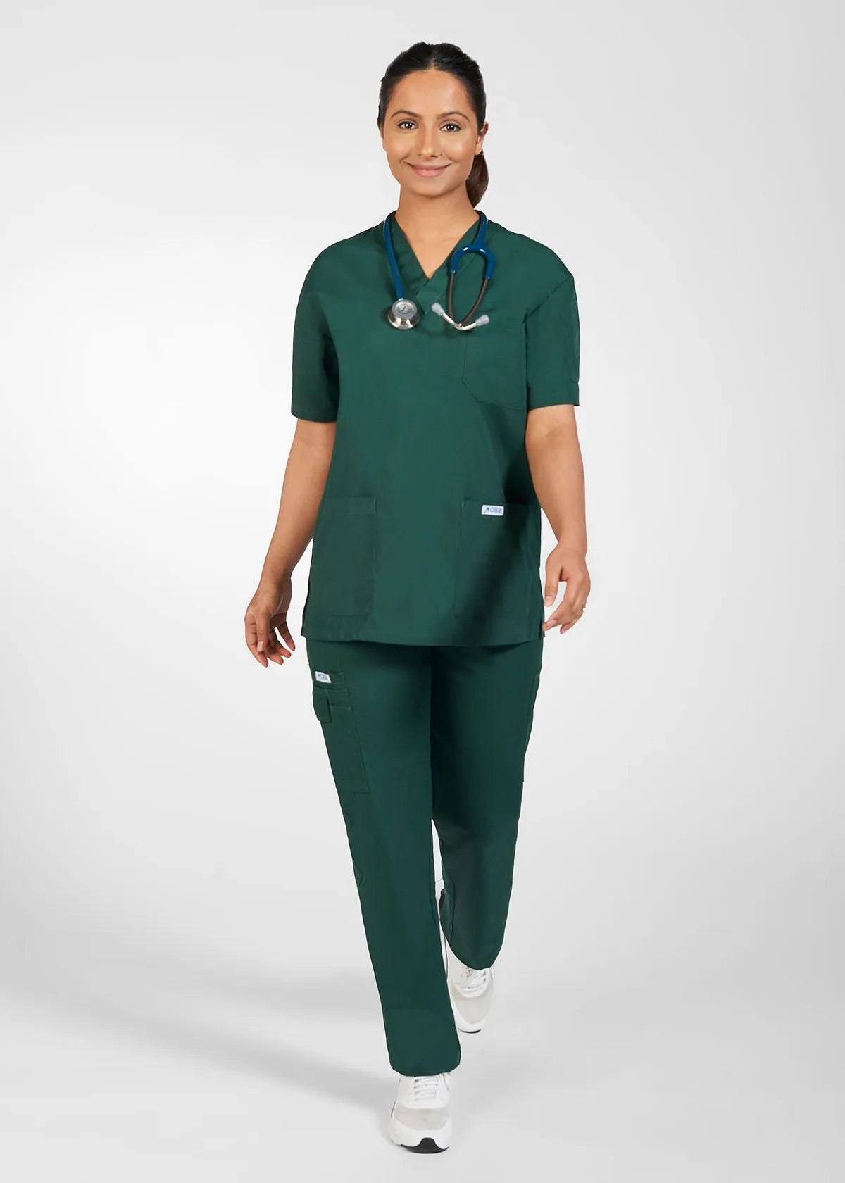 MOBB Unisex 8 Pocket Drawstring/Elastic SCRUB SET - Medical Scrubs Uniform for Men and Women