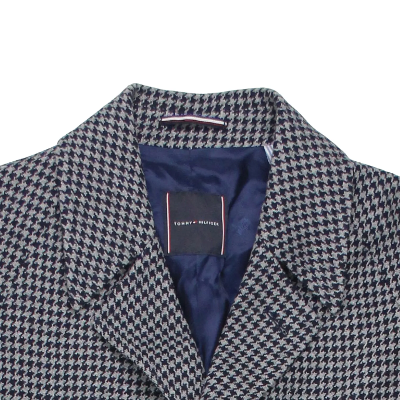 Navy Grey Dogtooth Coat by Tommy Hilfiger