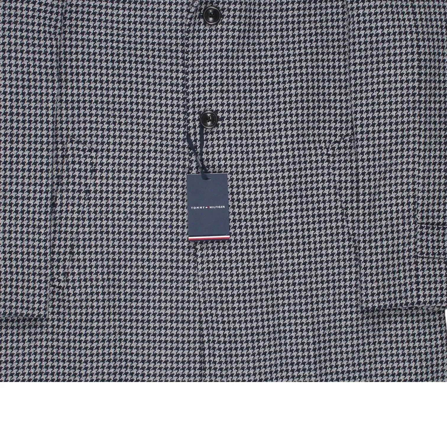 Navy Grey Dogtooth Coat by Tommy Hilfiger