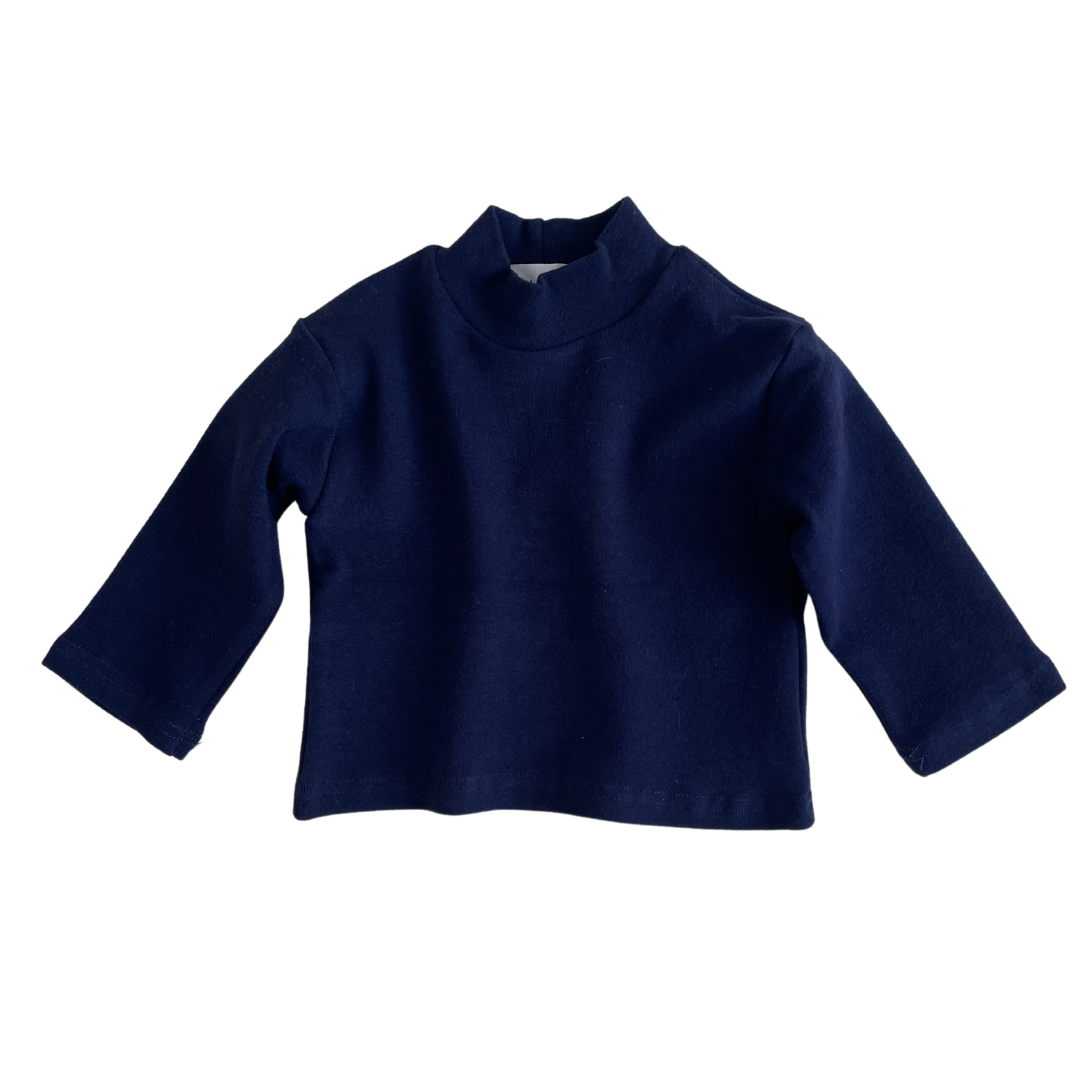 Navy Turtleneck Top