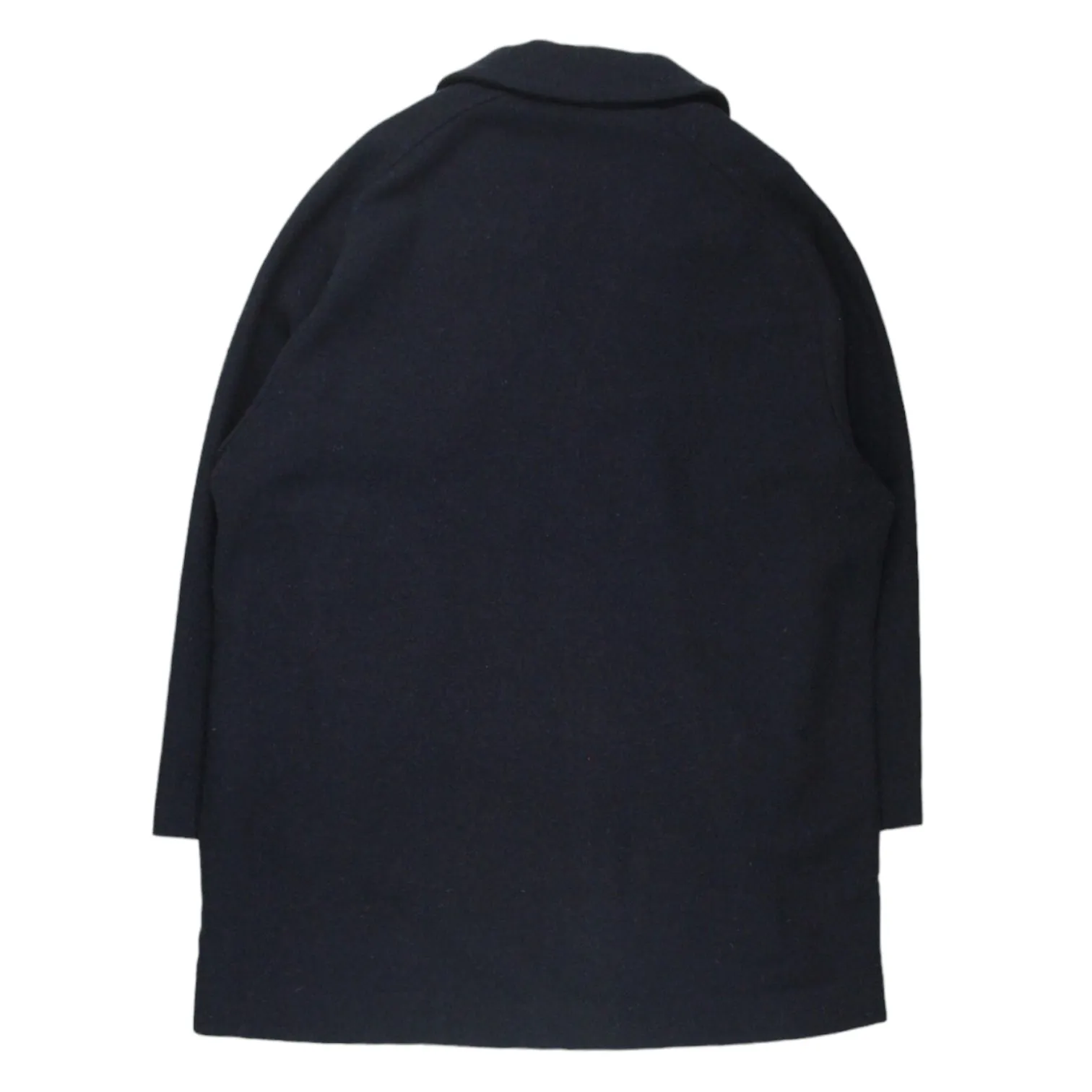 Navy Wool Raglan Sleeve Coat by YMC