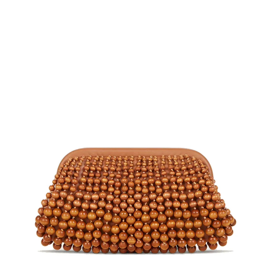 NIA Beaded Wood Clutch, Chestnut - Shop Now