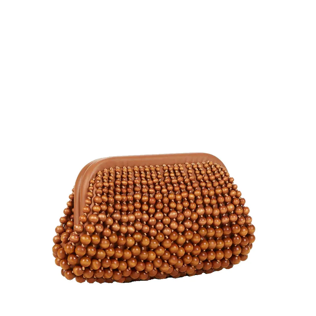 NIA Beaded Wood Clutch, Chestnut - Shop Now