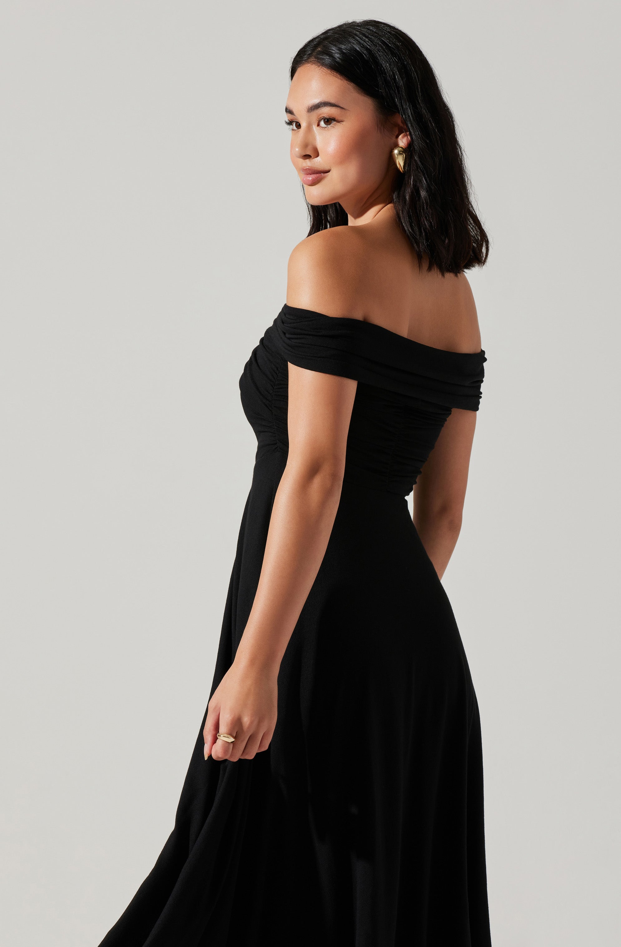 Off Shoulder Midi Dress - Balto