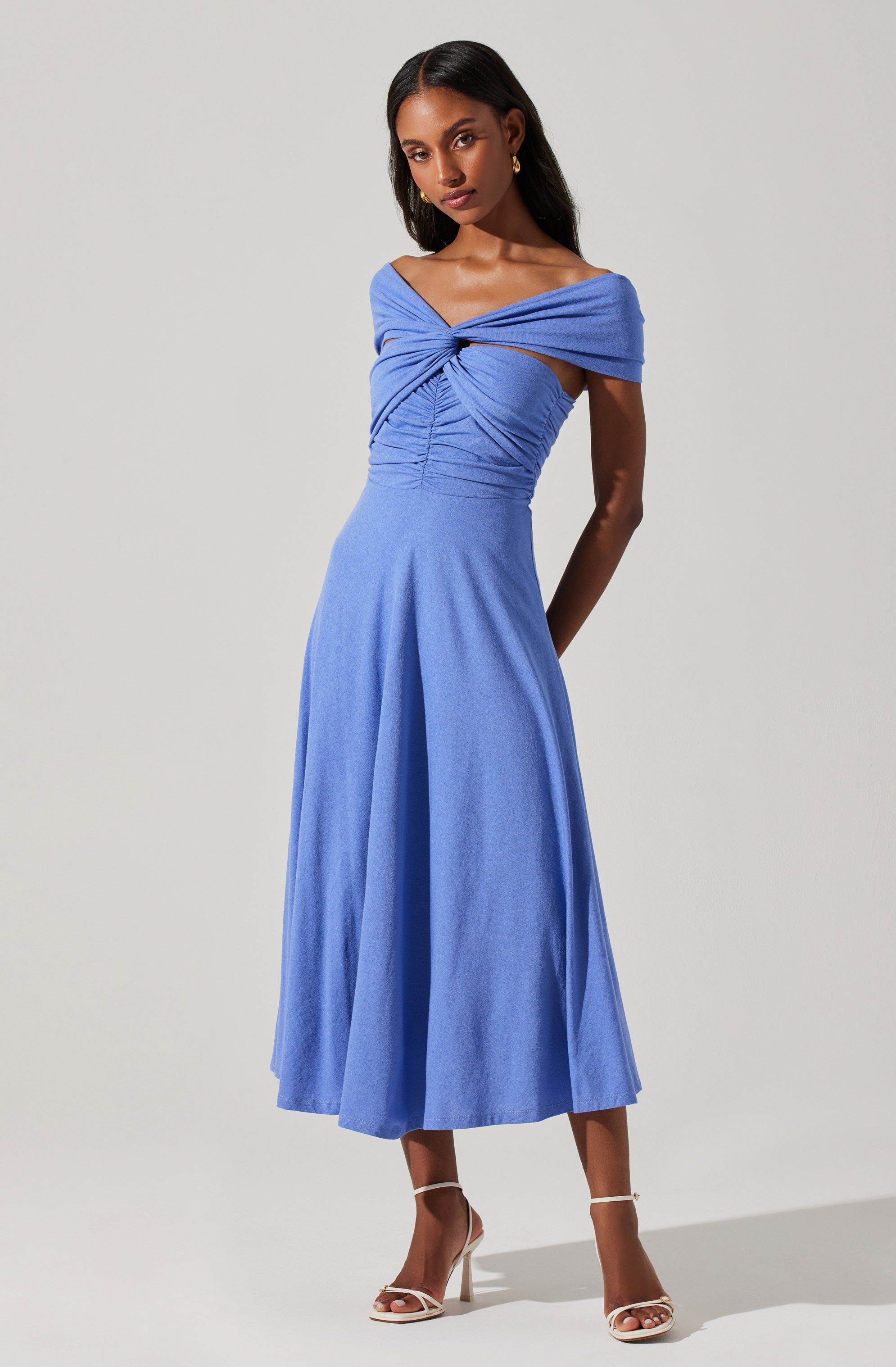 Off Shoulder Midi Dress - Balto