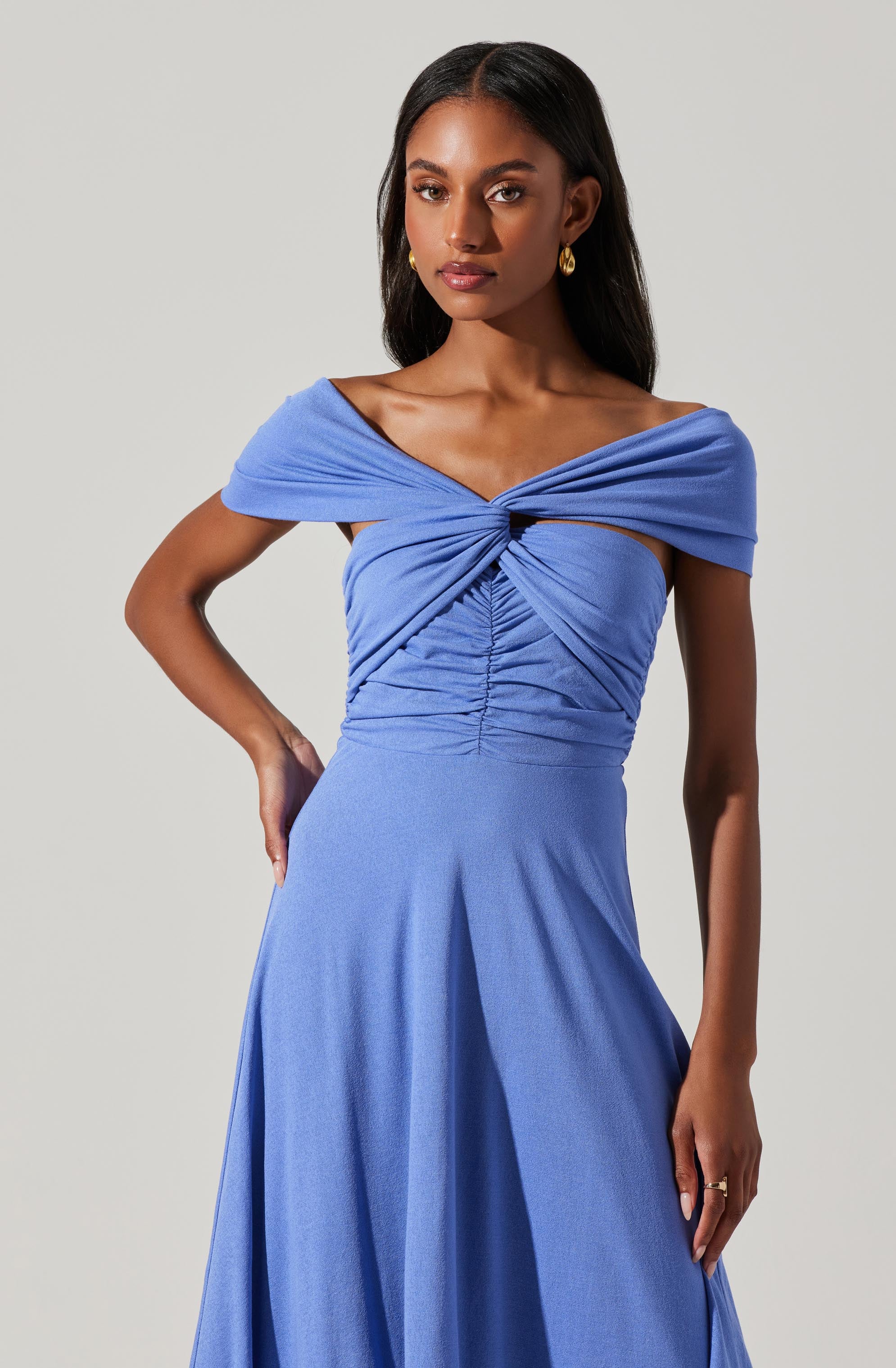 Off Shoulder Midi Dress - Balto