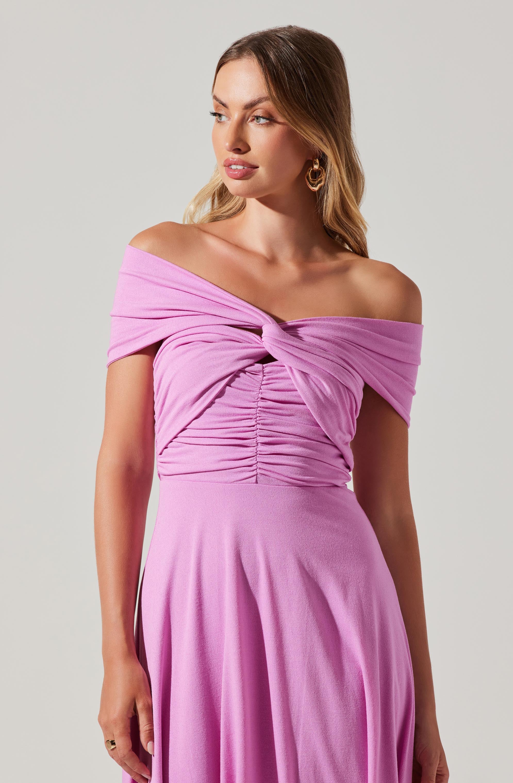 Off Shoulder Midi Dress - Balto