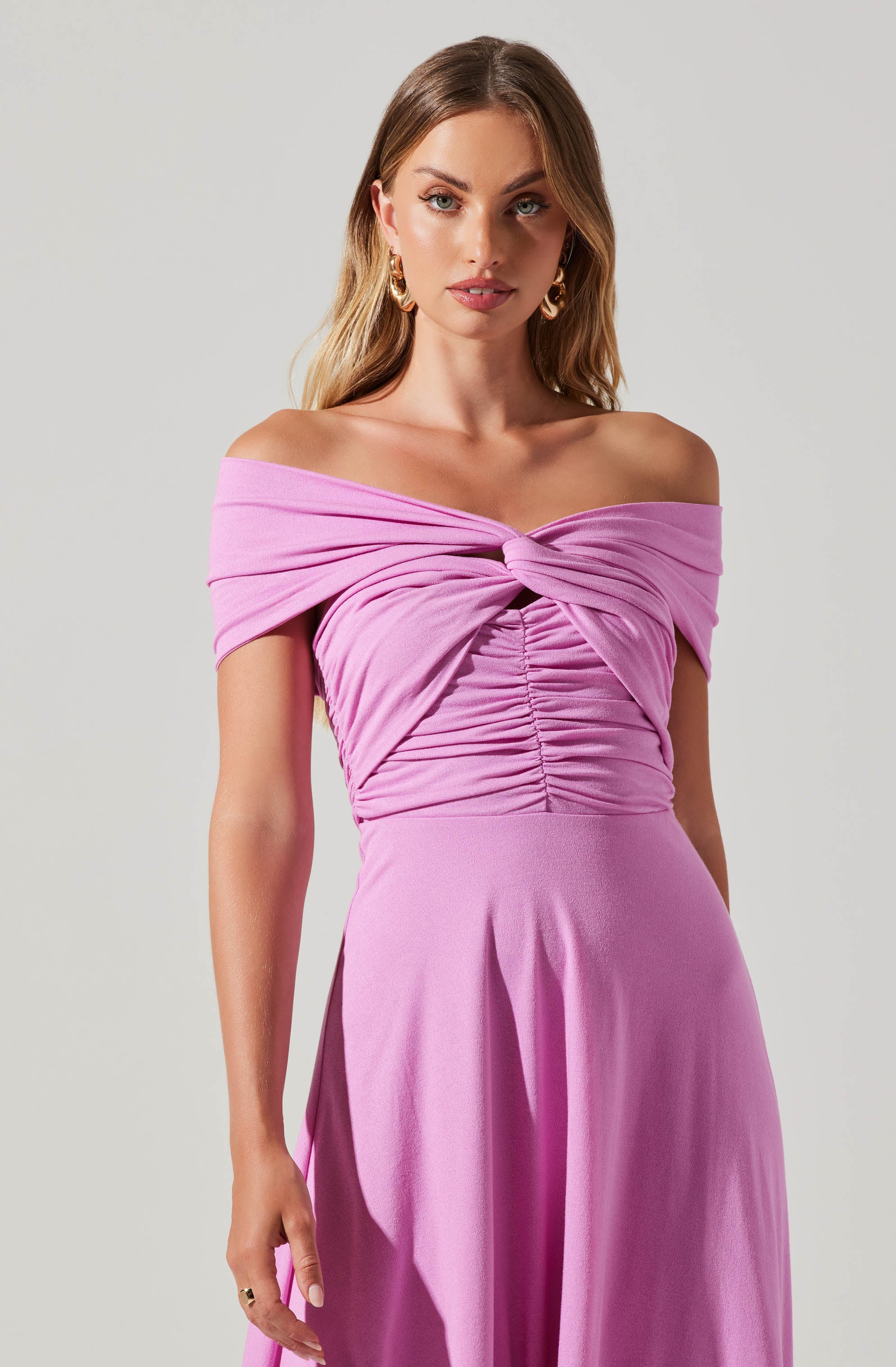 Off Shoulder Midi Dress - Balto