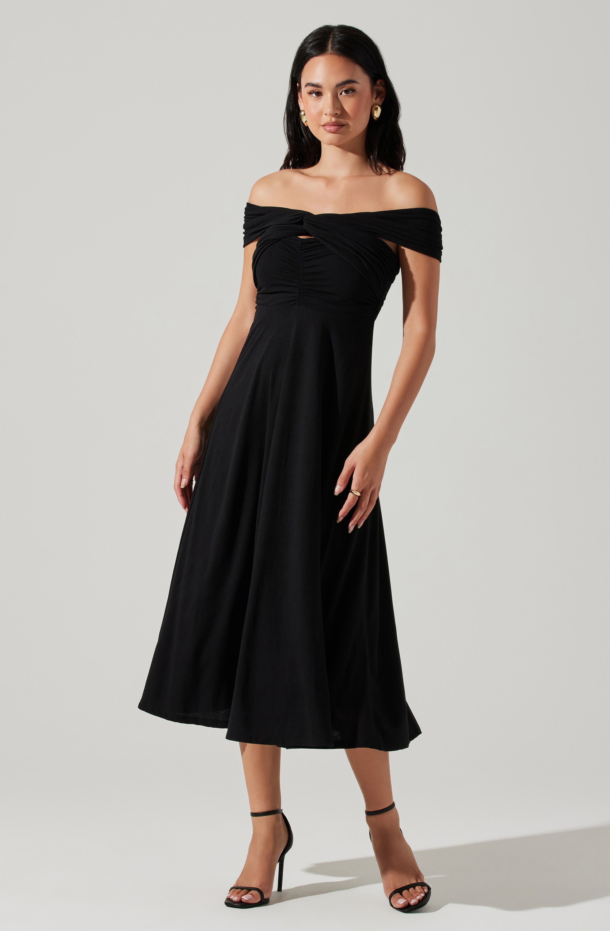 Off Shoulder Midi Dress - Balto