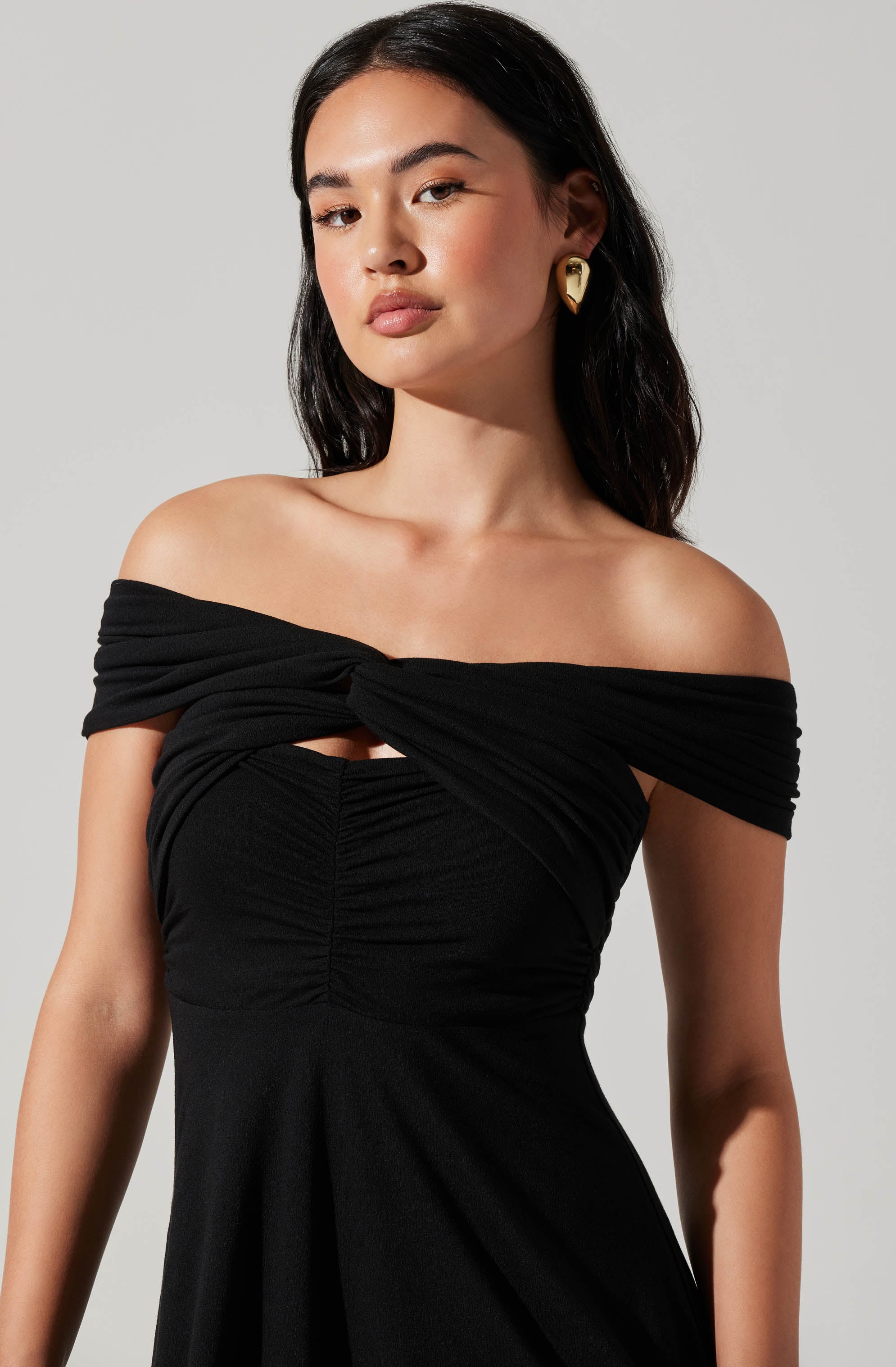 Off Shoulder Midi Dress - Balto