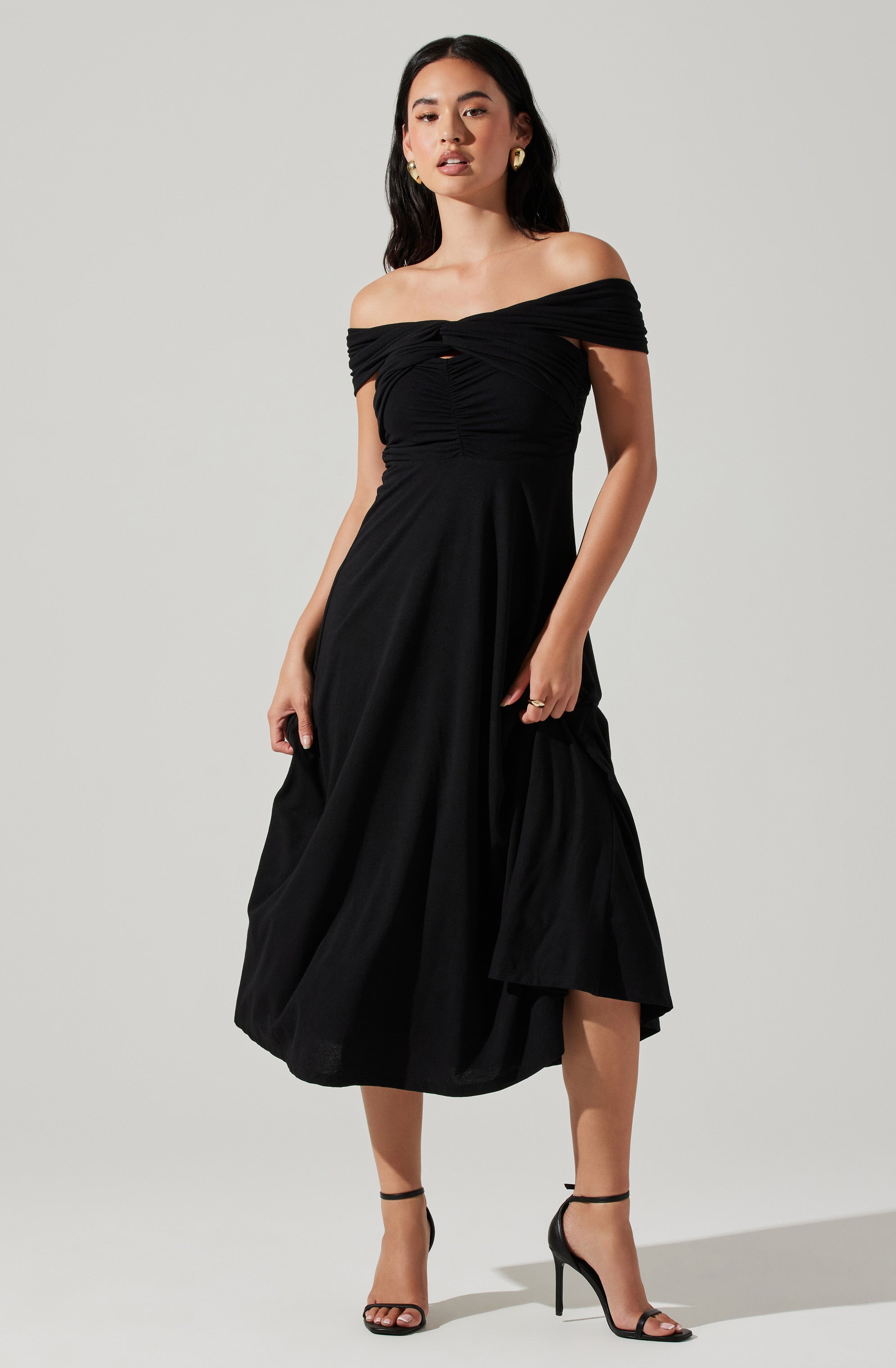 Off Shoulder Midi Dress - Balto