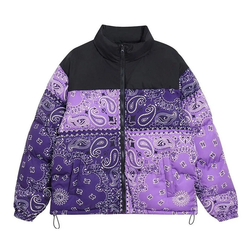 Paisley Print Puffer Jacket