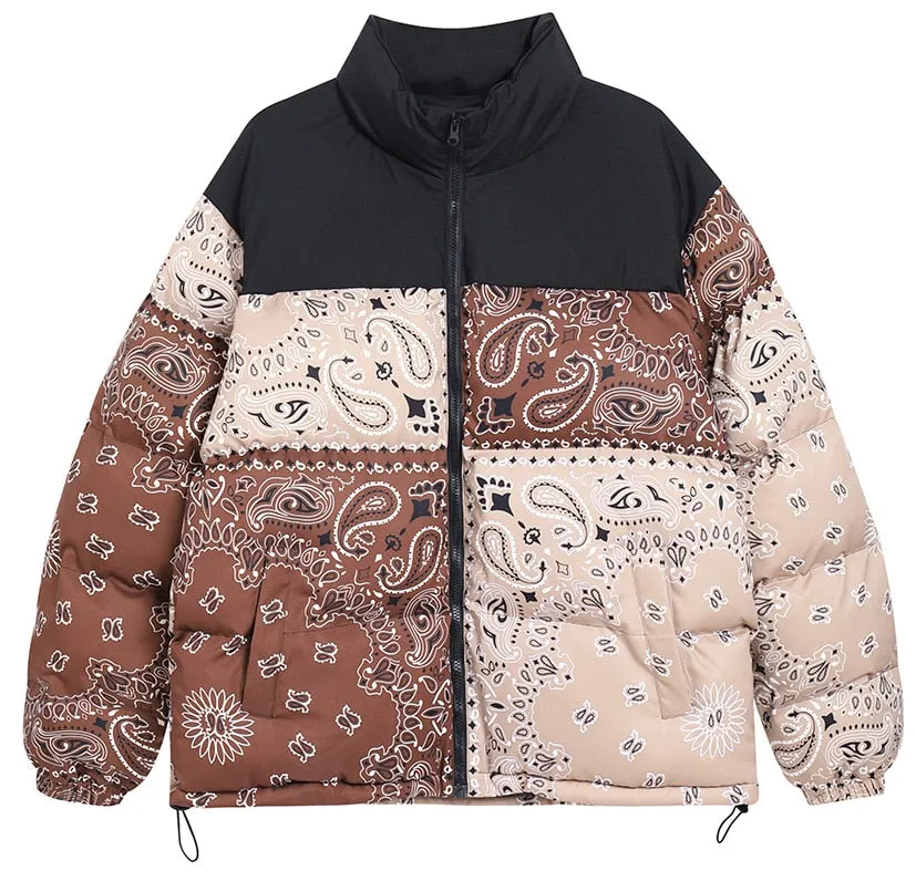 Paisley Print Puffer Jacket