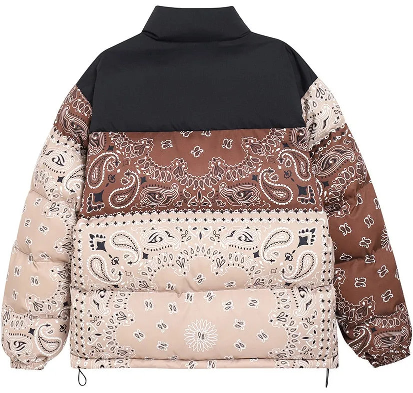 Paisley Print Puffer Jacket