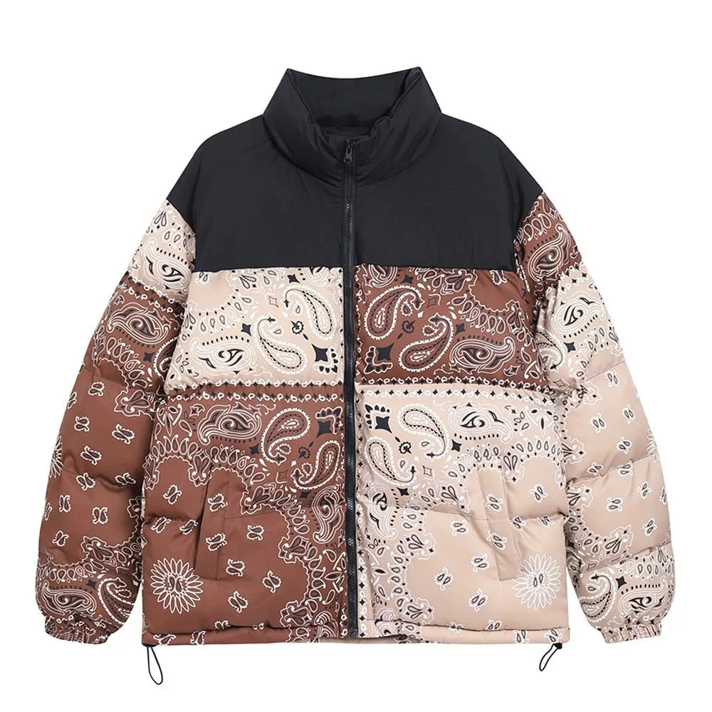 Paisley Print Puffer Jacket