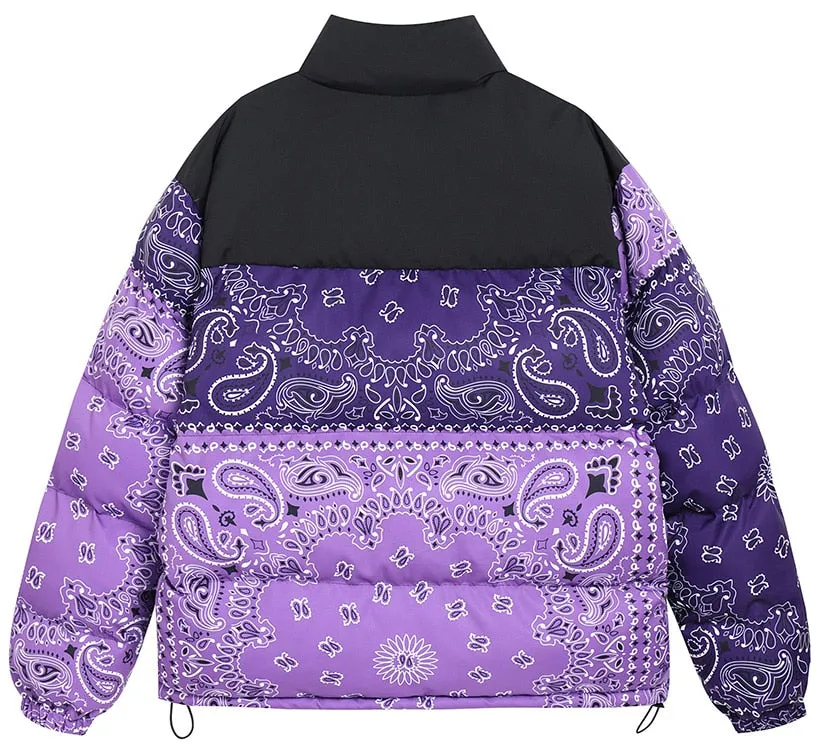 Paisley Print Puffer Jacket