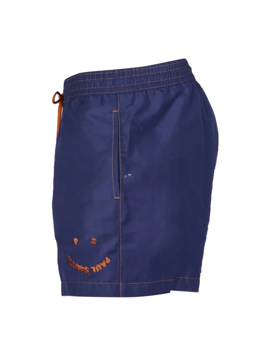 Paul Smiley Swim Trunks with Drawstring in Logo Design