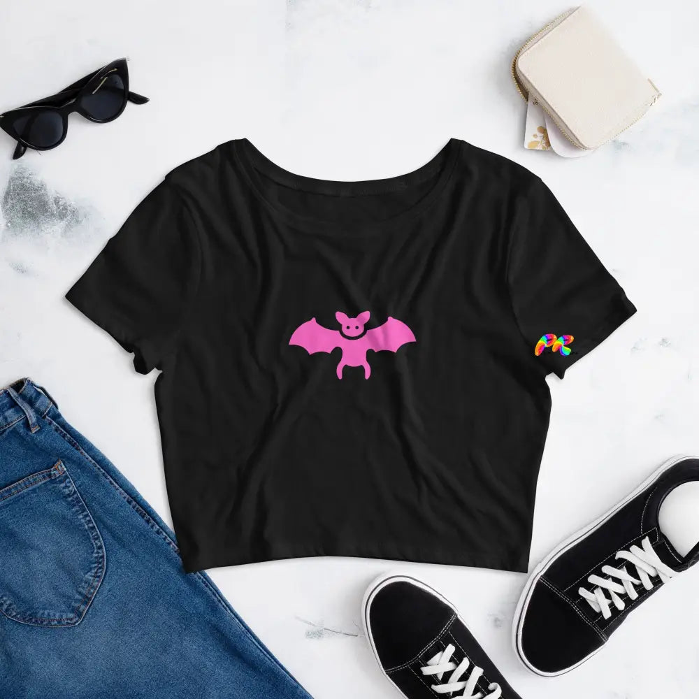 Pink Bat Women's Crop Tee - Result: Pink Bat Women's Crop Top