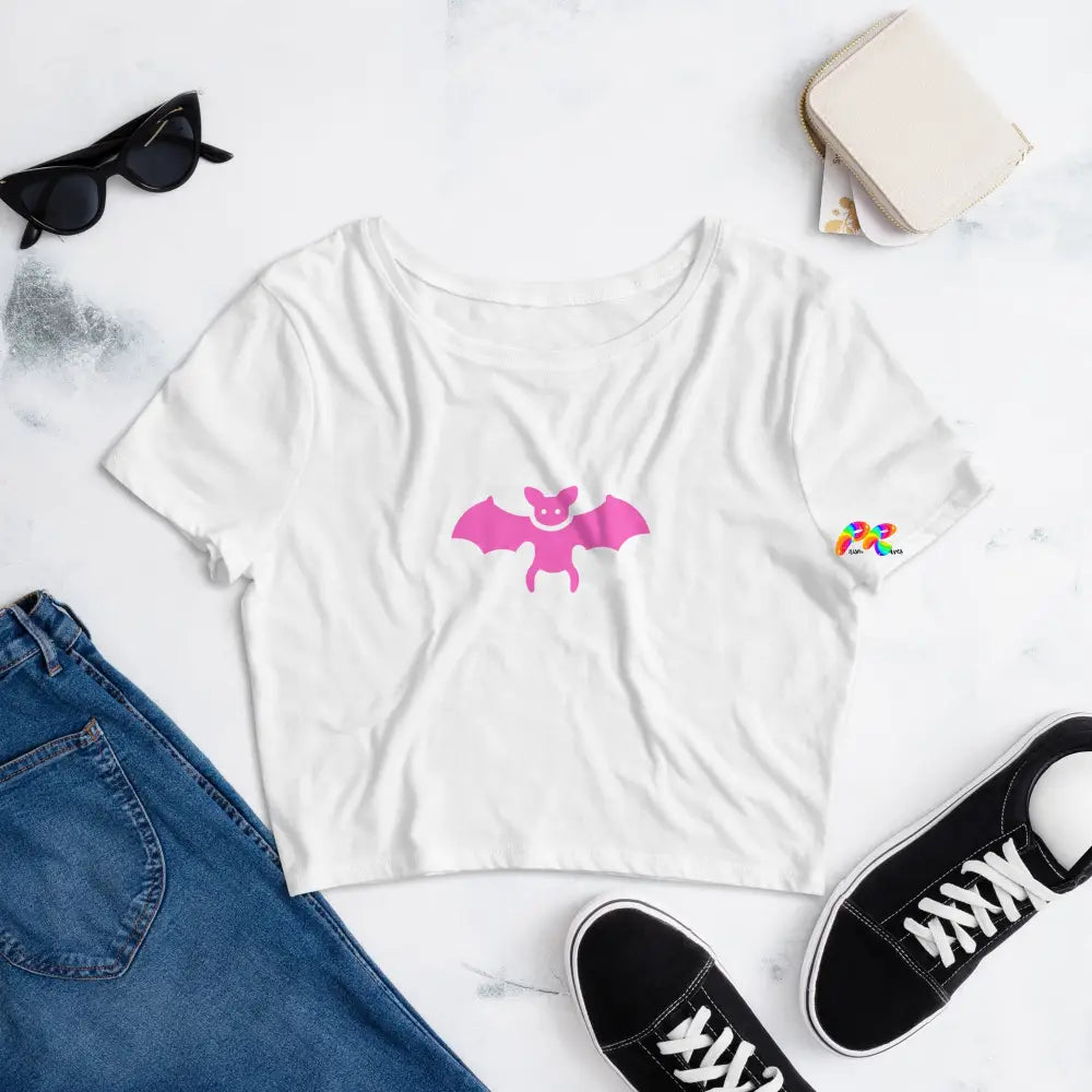 Pink Bat Women's Crop Tee - Result: Pink Bat Women's Crop Top