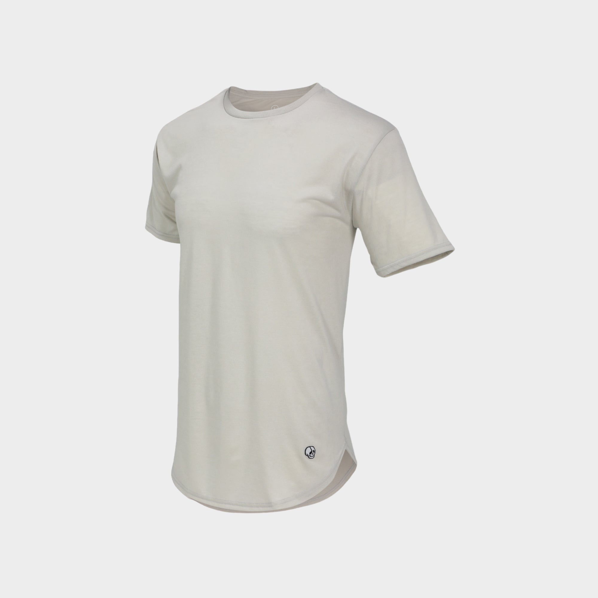 Player Curved Hem Tee in Light Gray