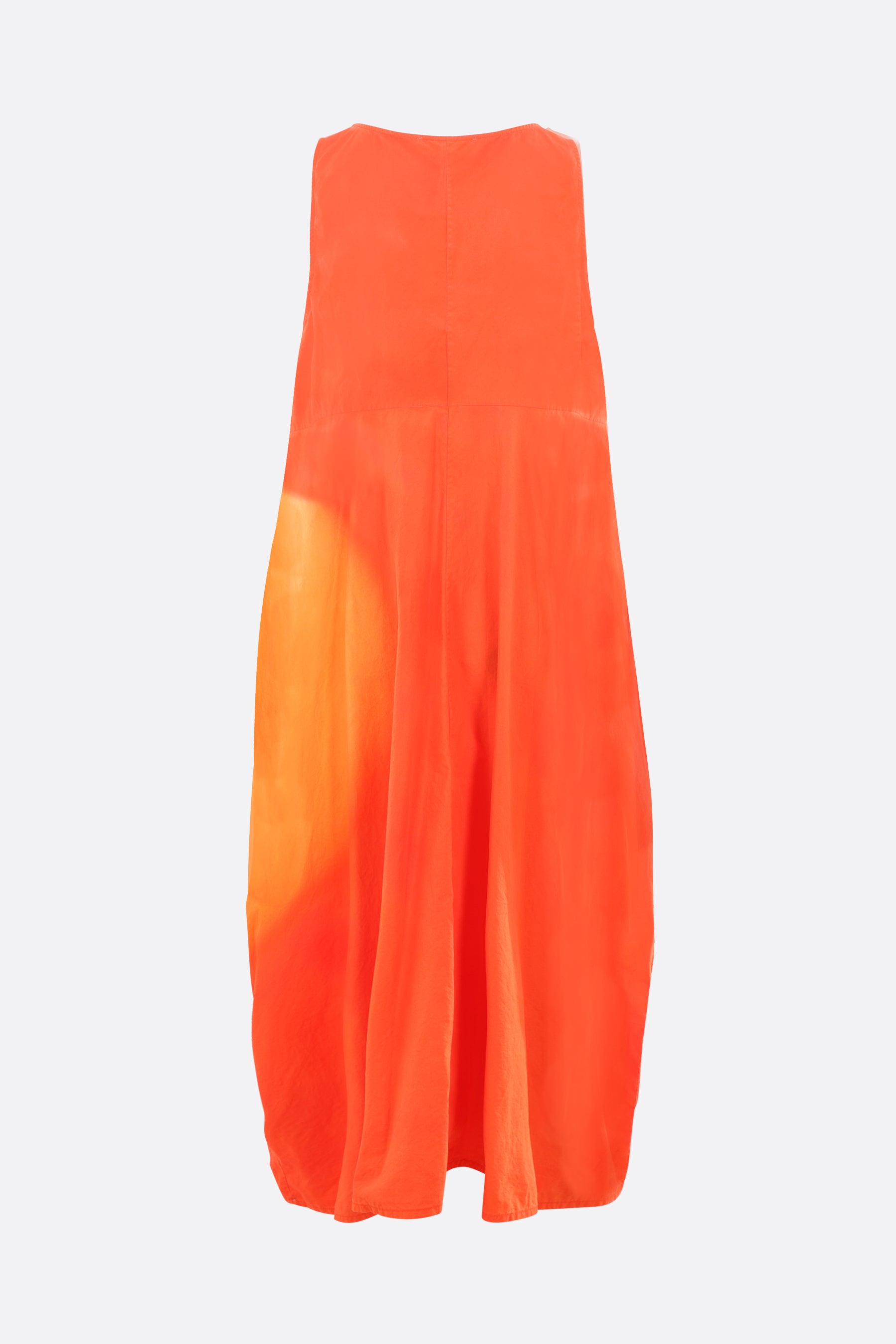 Pleated sleeveless poplin dress