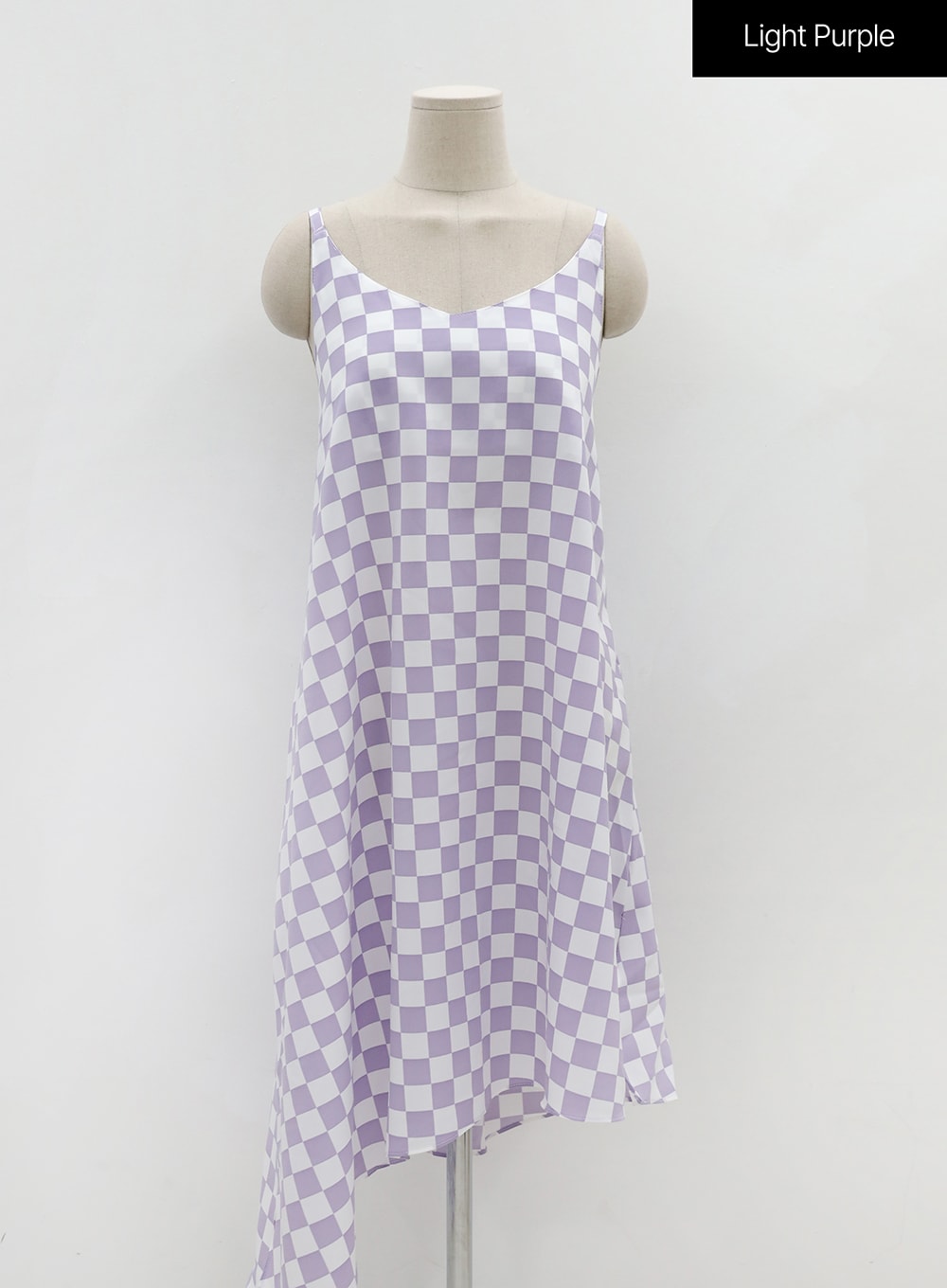 Plus Size Checked Sleeveless Dress - IG09