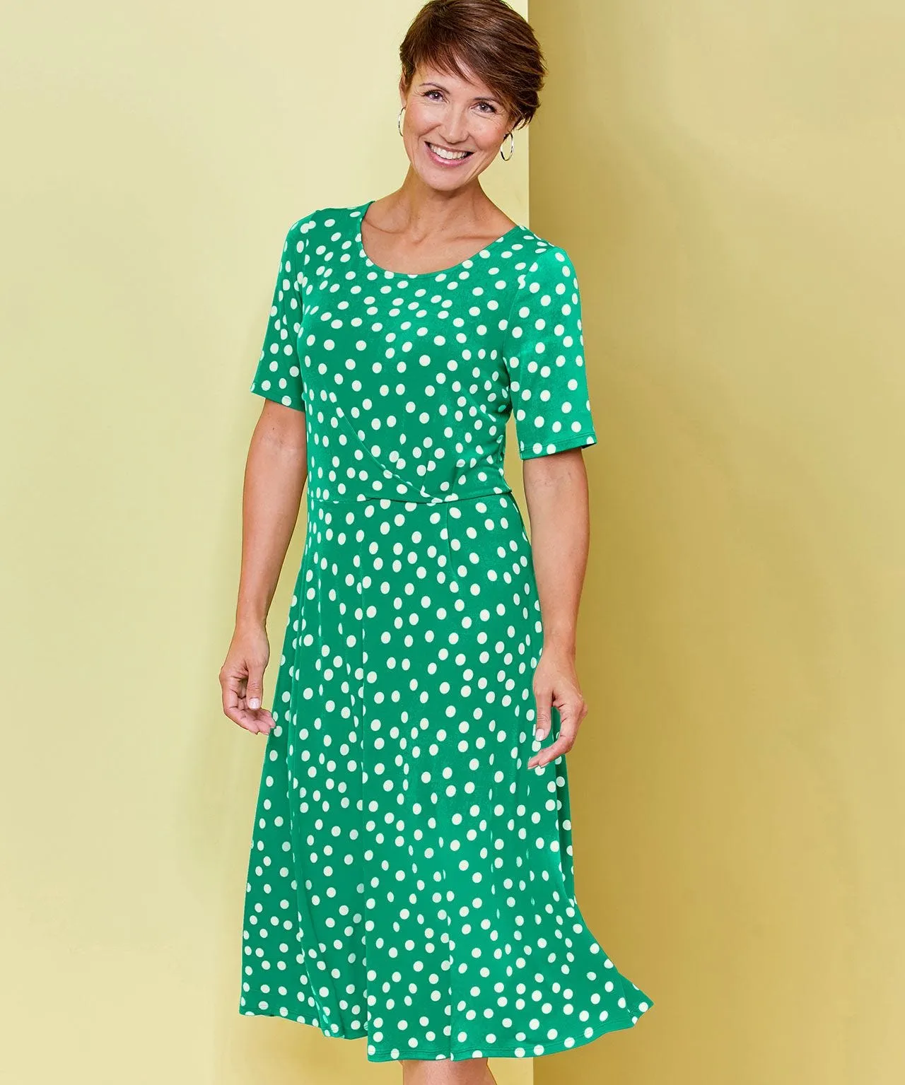 Polka-dot Flared Dress