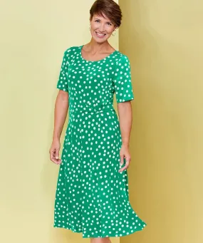 Polka-dot Flared Dress