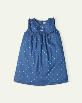 Denim Dress with Polka Dots