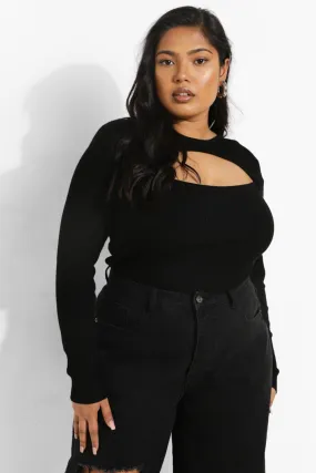 Purchase the Plus Size Knitted Cut Out Sweater today