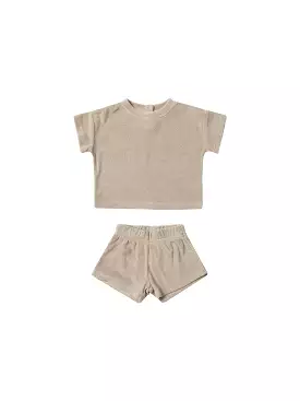 Quincy Mae - Oat Terry T-Shirt and Shorts Set