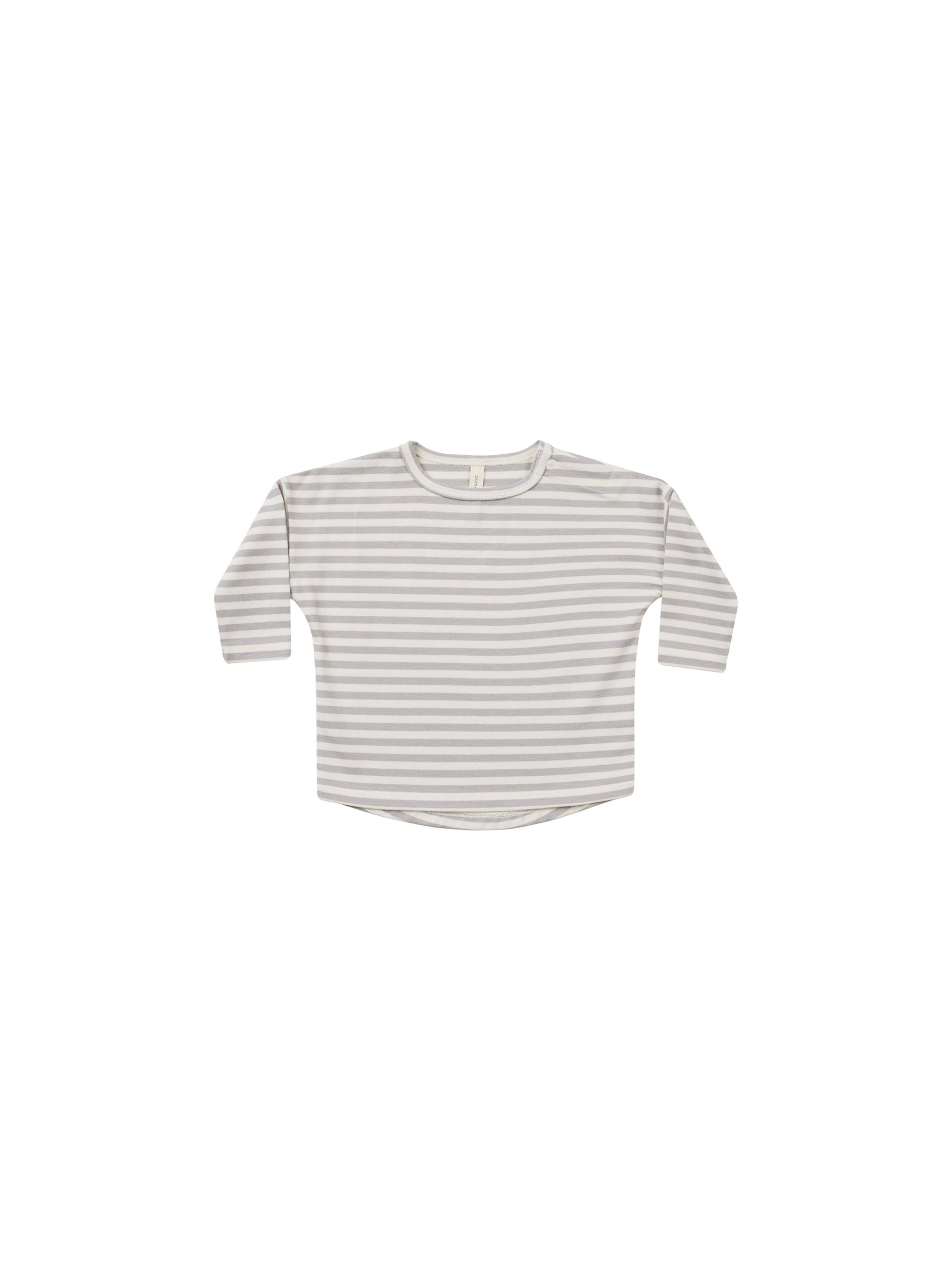 Quincy Mae Periwinkle Stripe Long Sleeve T-Shirt