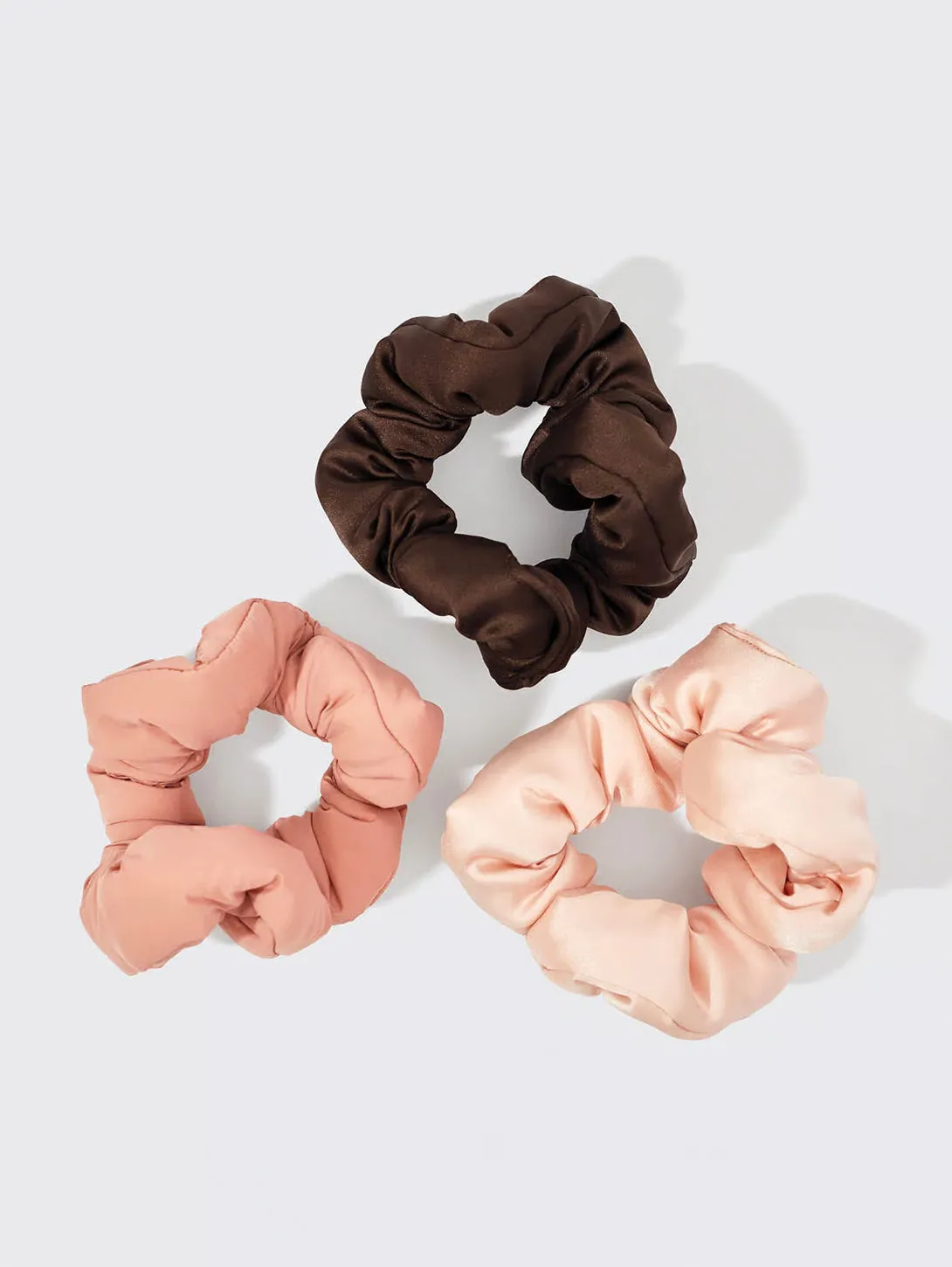 Rosewood Recycled Fabric Cloud Scrunchies