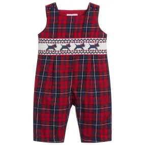 Baby Tartan Dungarees in Red