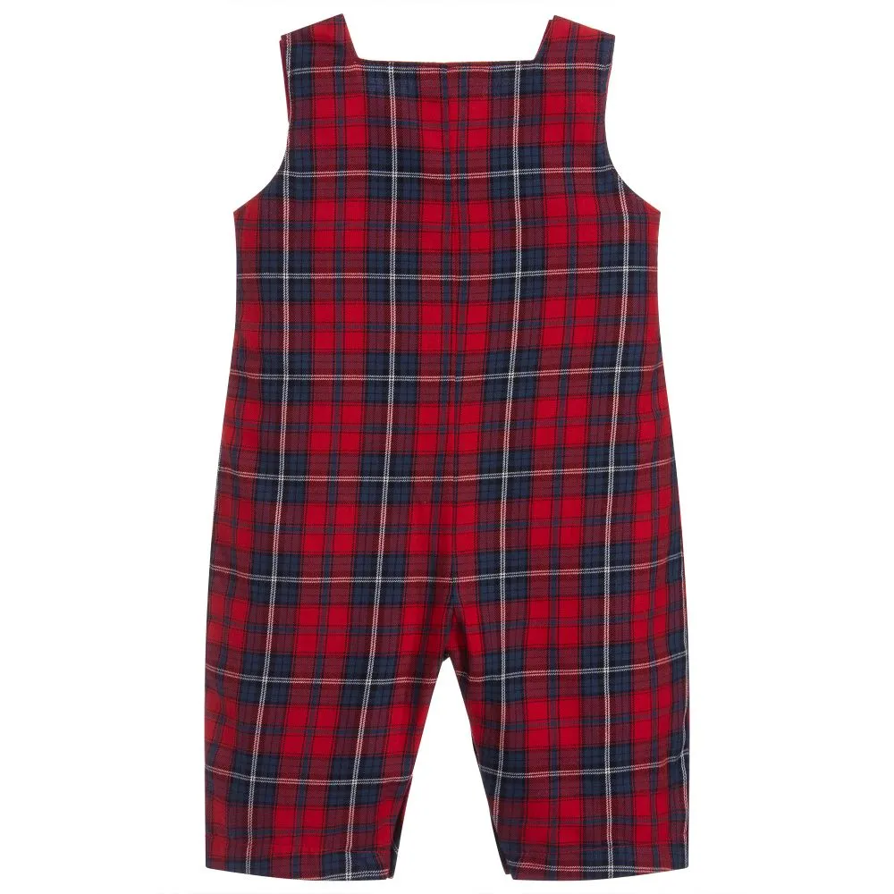 Baby Tartan Dungarees in Red