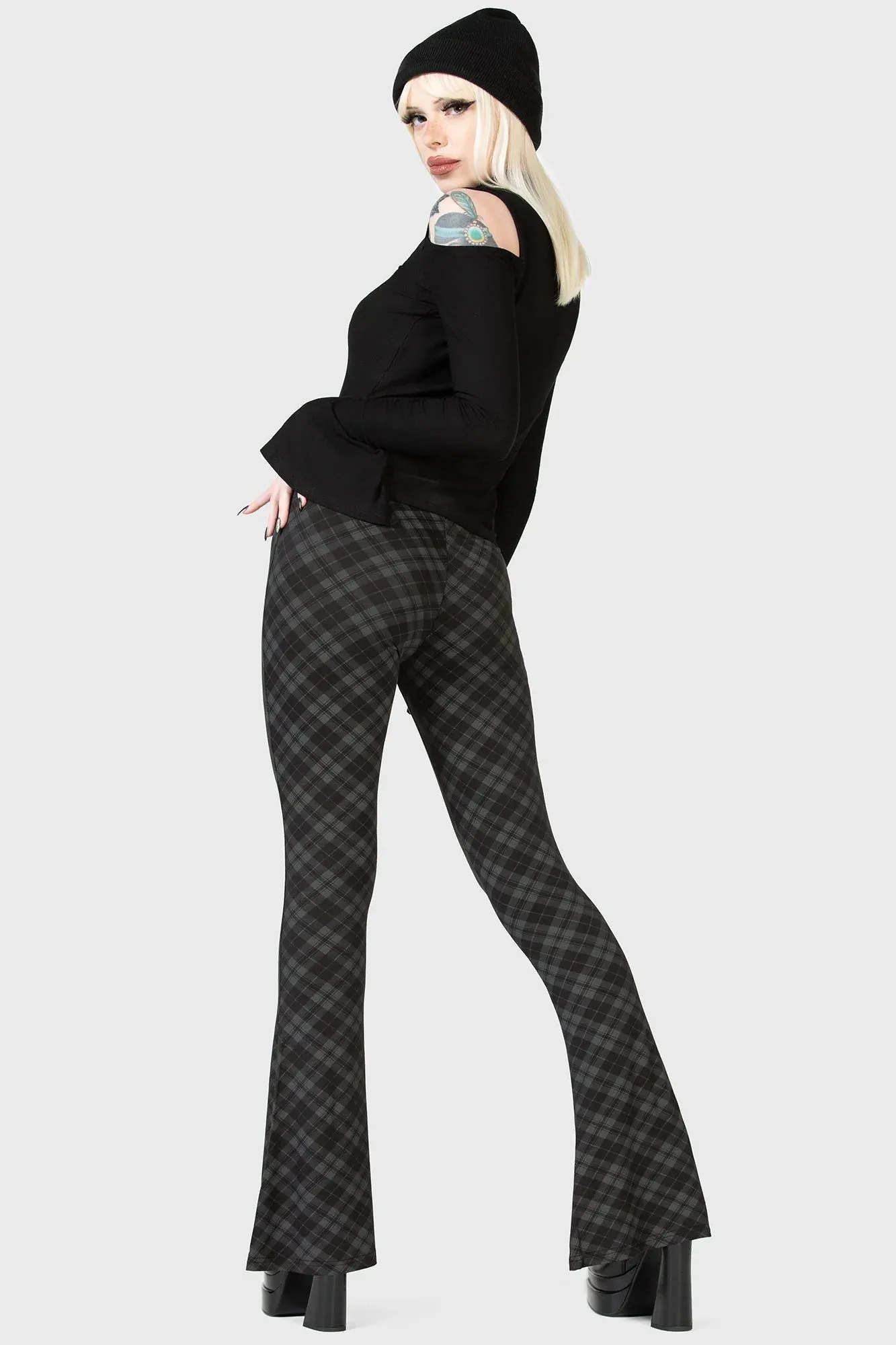 Plaid Flared Pants by Renata