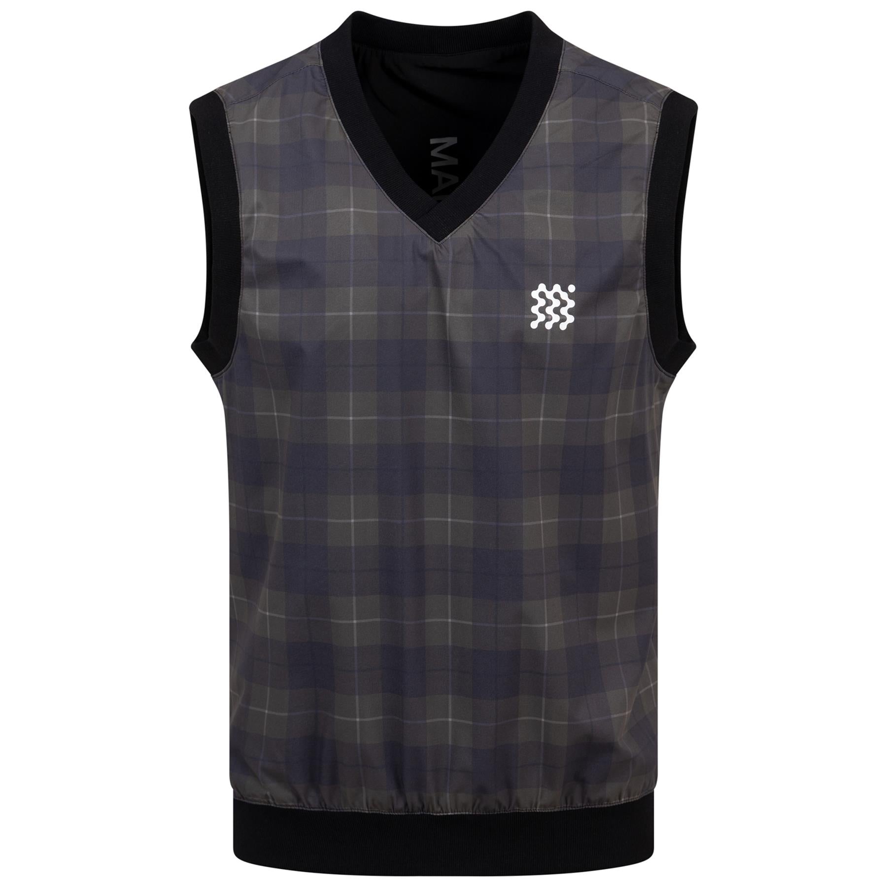 Reversible Black Check V-Neck Gilet SS24