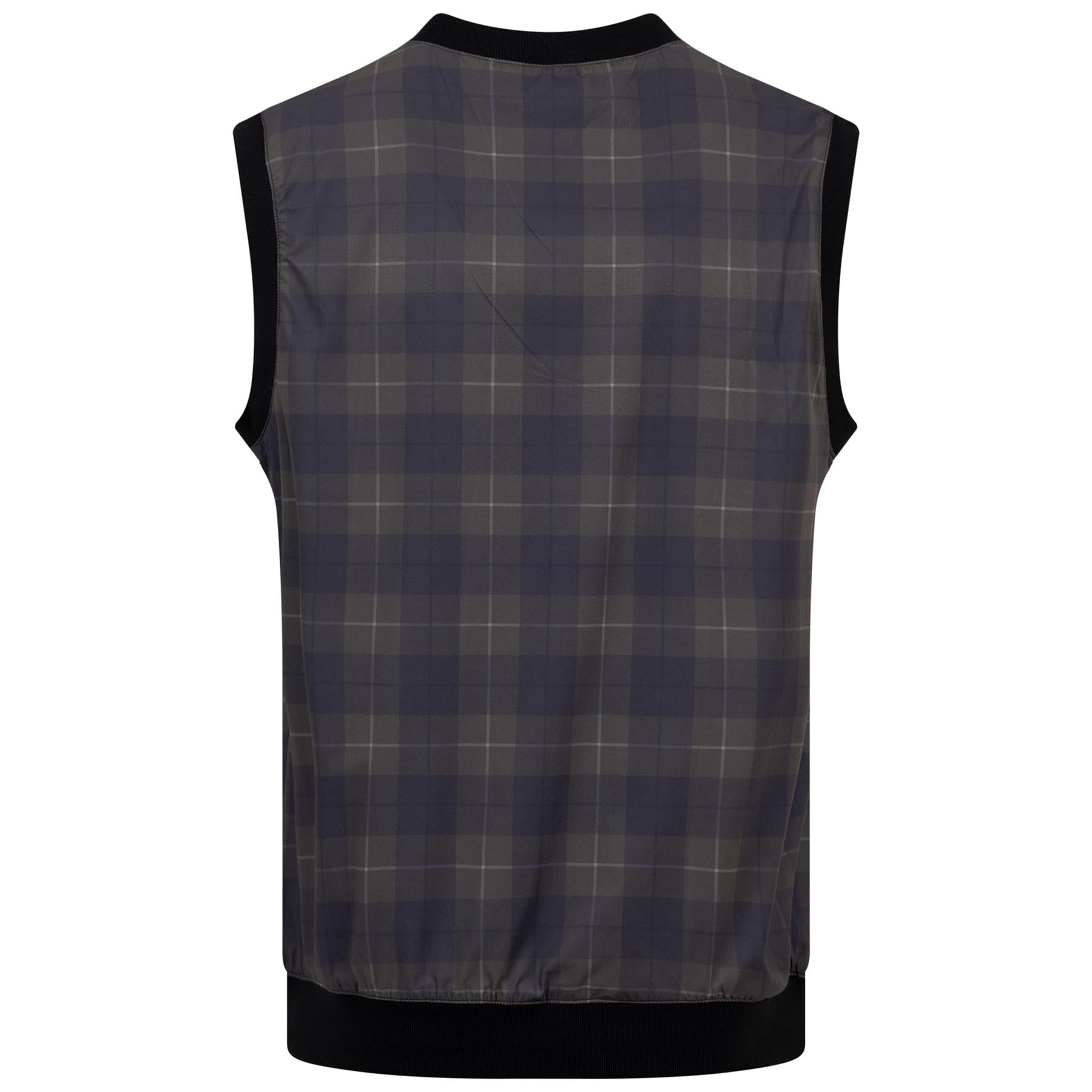 Reversible Black Check V-Neck Gilet SS24