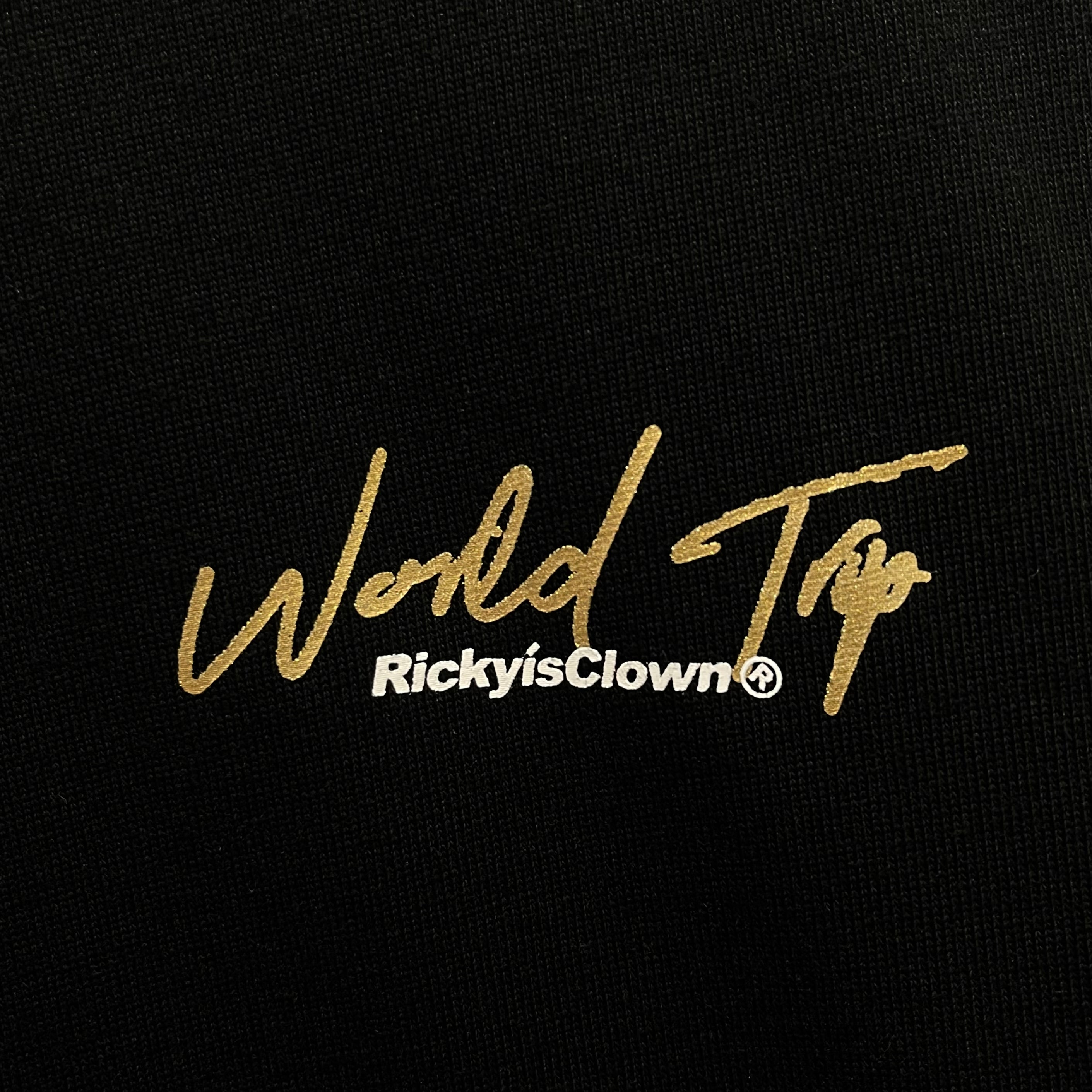 Rickyisclown Black Gold Foil Smiley Tee with RIC Map Design