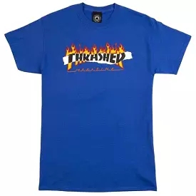 RIPPED Royal Blue THRASHER T-SHIRT