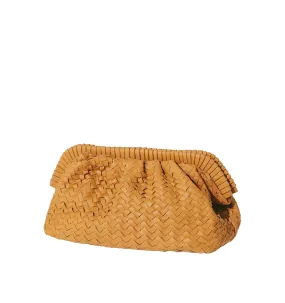 Rocco Camel Woven Clutch Bag