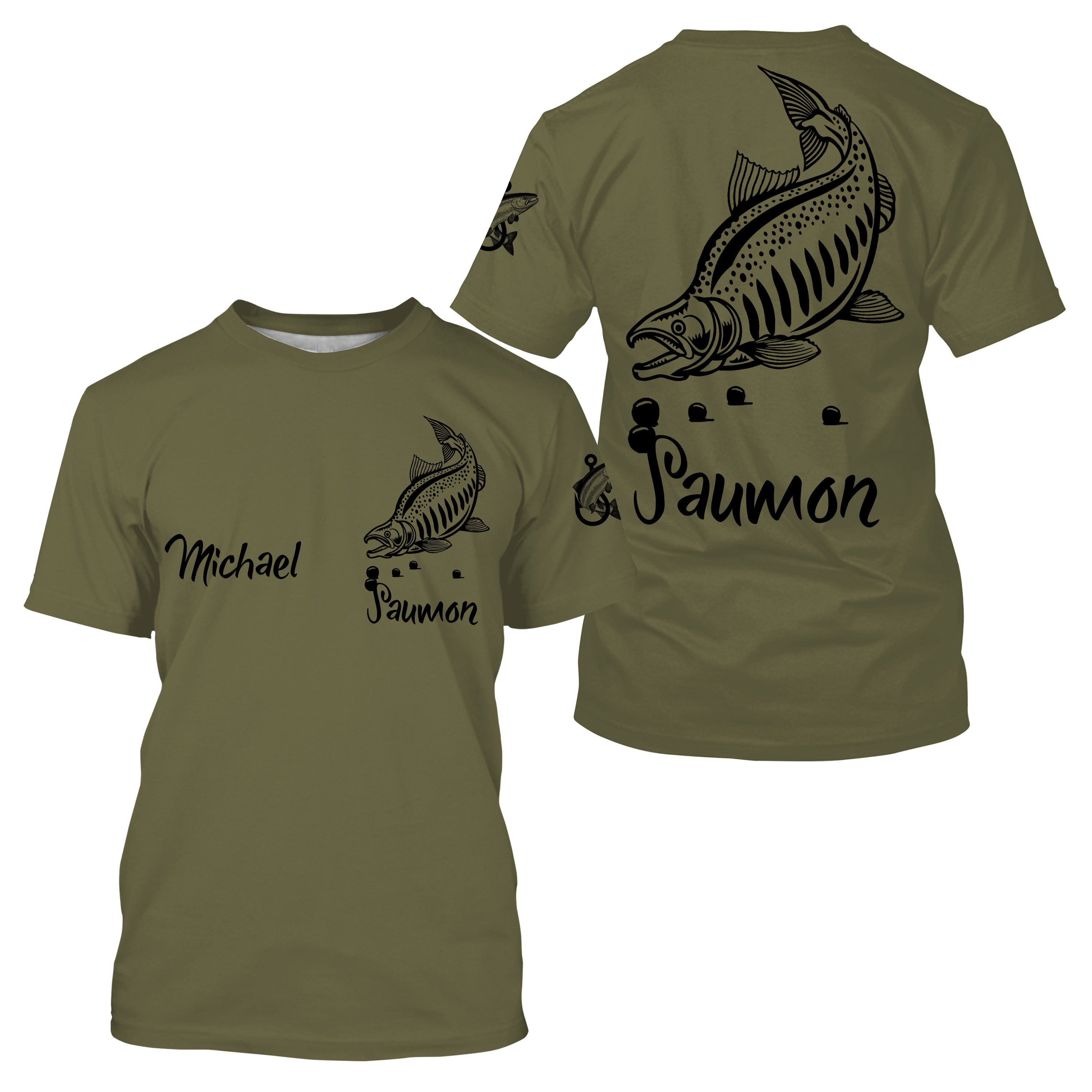 Salmon Fishing, Original Gift for Fisherman, T-Shirt, Hoodie, UV-Resistant Clothing, Personalized Fishing Gift - CTS1