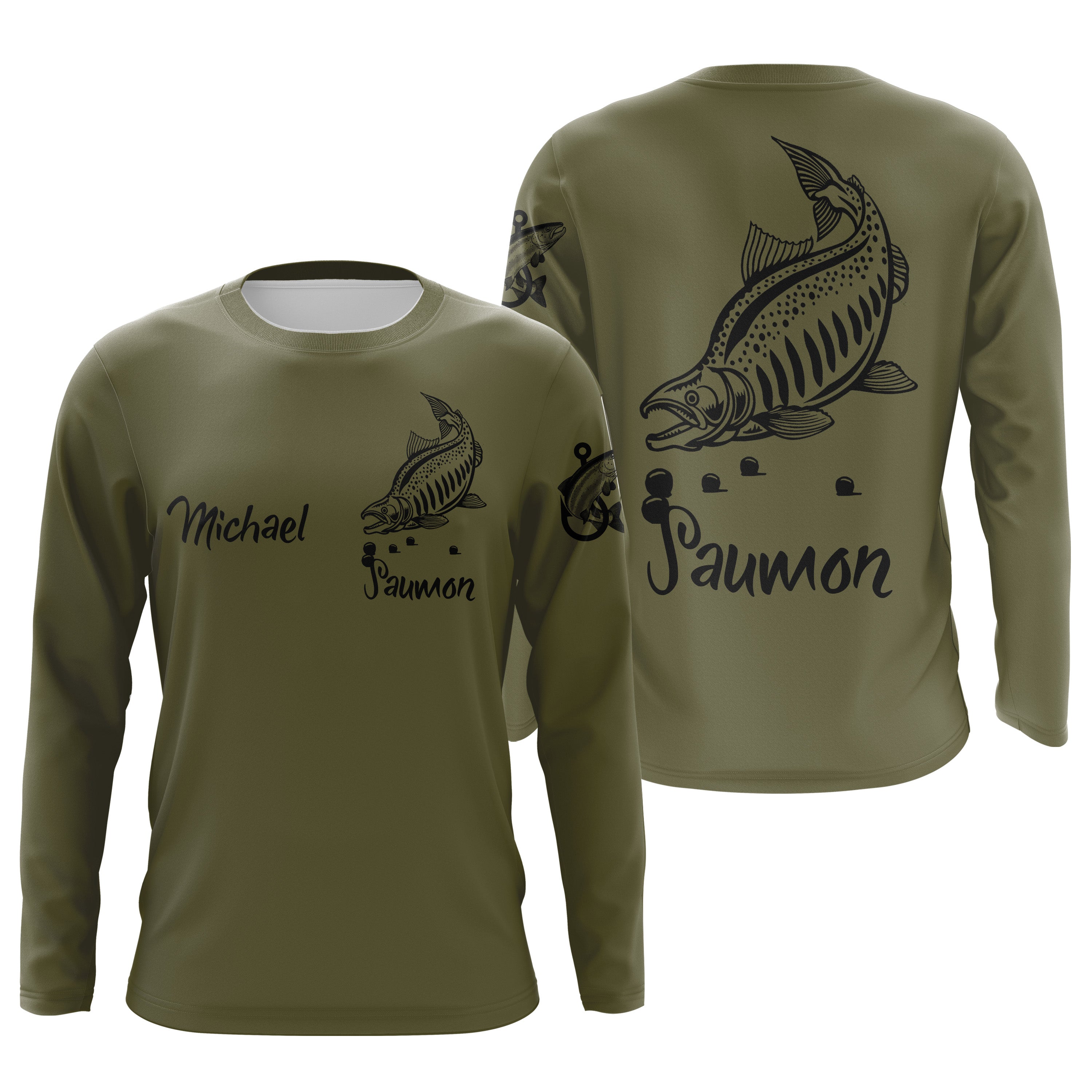 Salmon Fishing, Original Gift for Fisherman, T-Shirt, Hoodie, UV-Resistant Clothing, Personalized Fishing Gift - CTS1