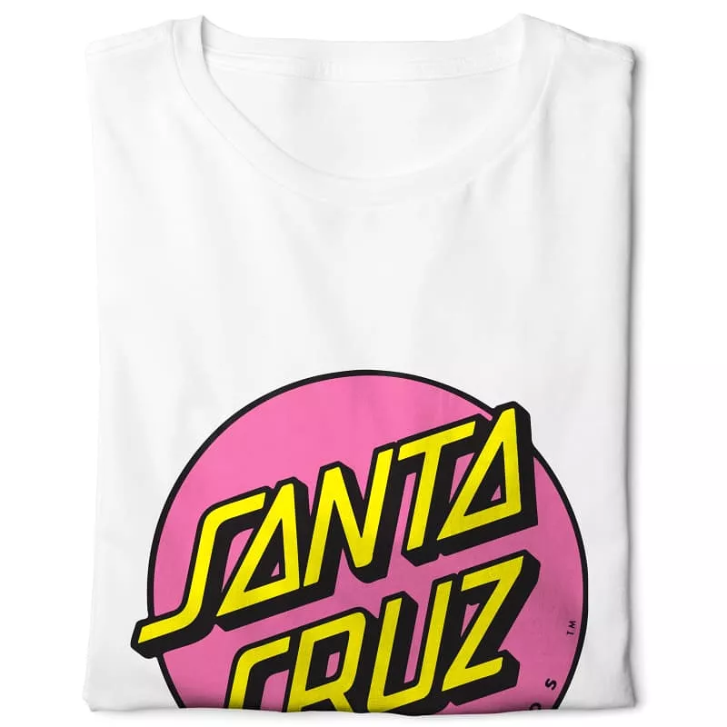 Santa Cruz pink - Basic White T-shirt with Digital Graphics