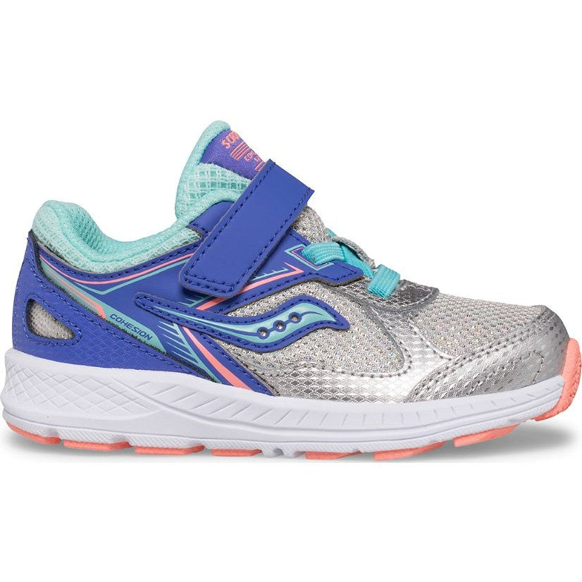 Saucony Toddler Sneaker Silver Periwinkle Turquoise Cohesion 14 A/C