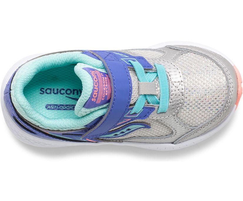 Saucony Toddler Sneaker Silver Periwinkle Turquoise Cohesion 14 A/C