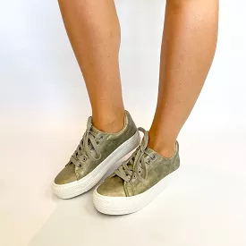 Savoy lace-up sneaker in pewter color