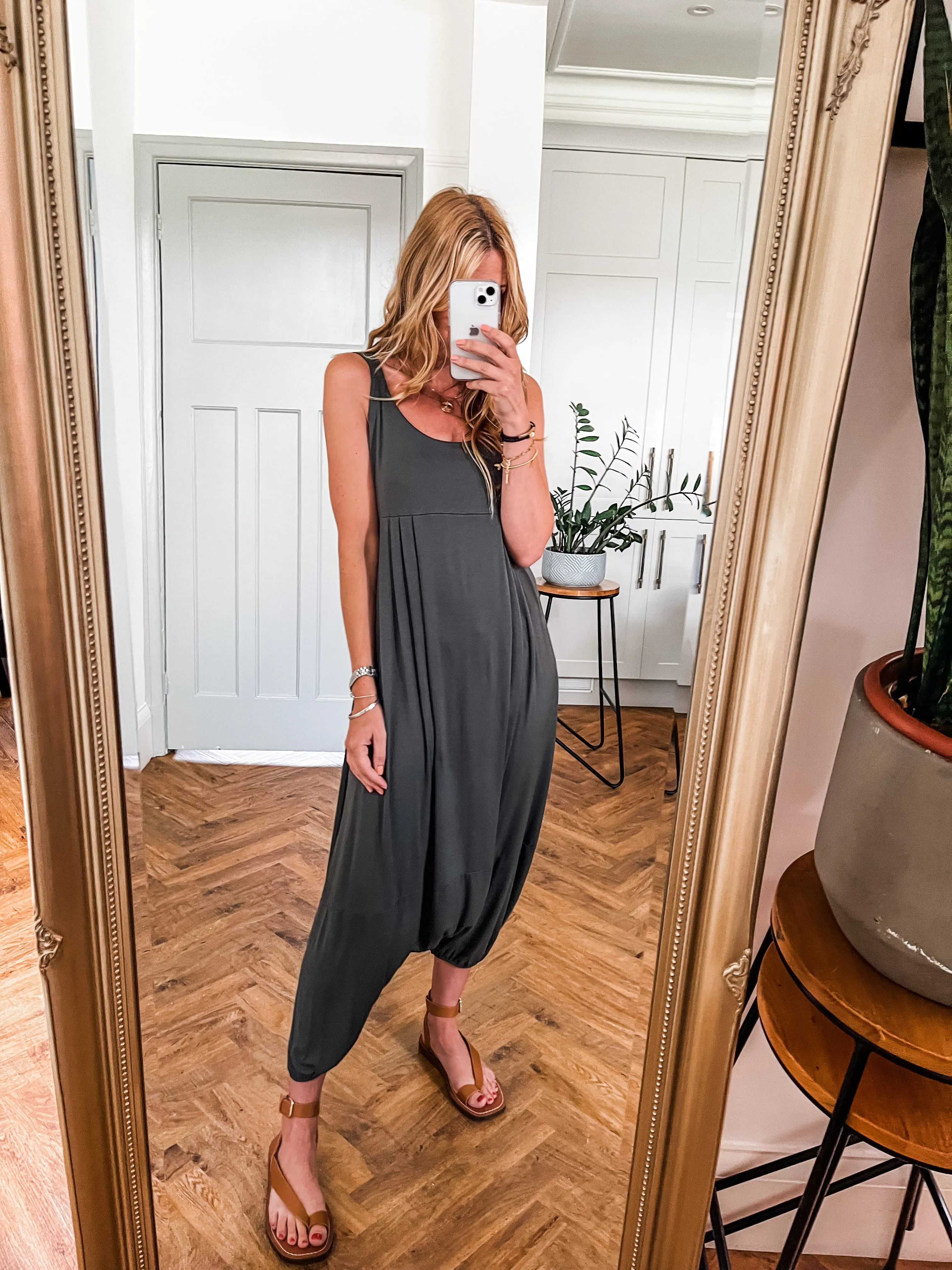 Harem Jumpsuit with Scoop Neck