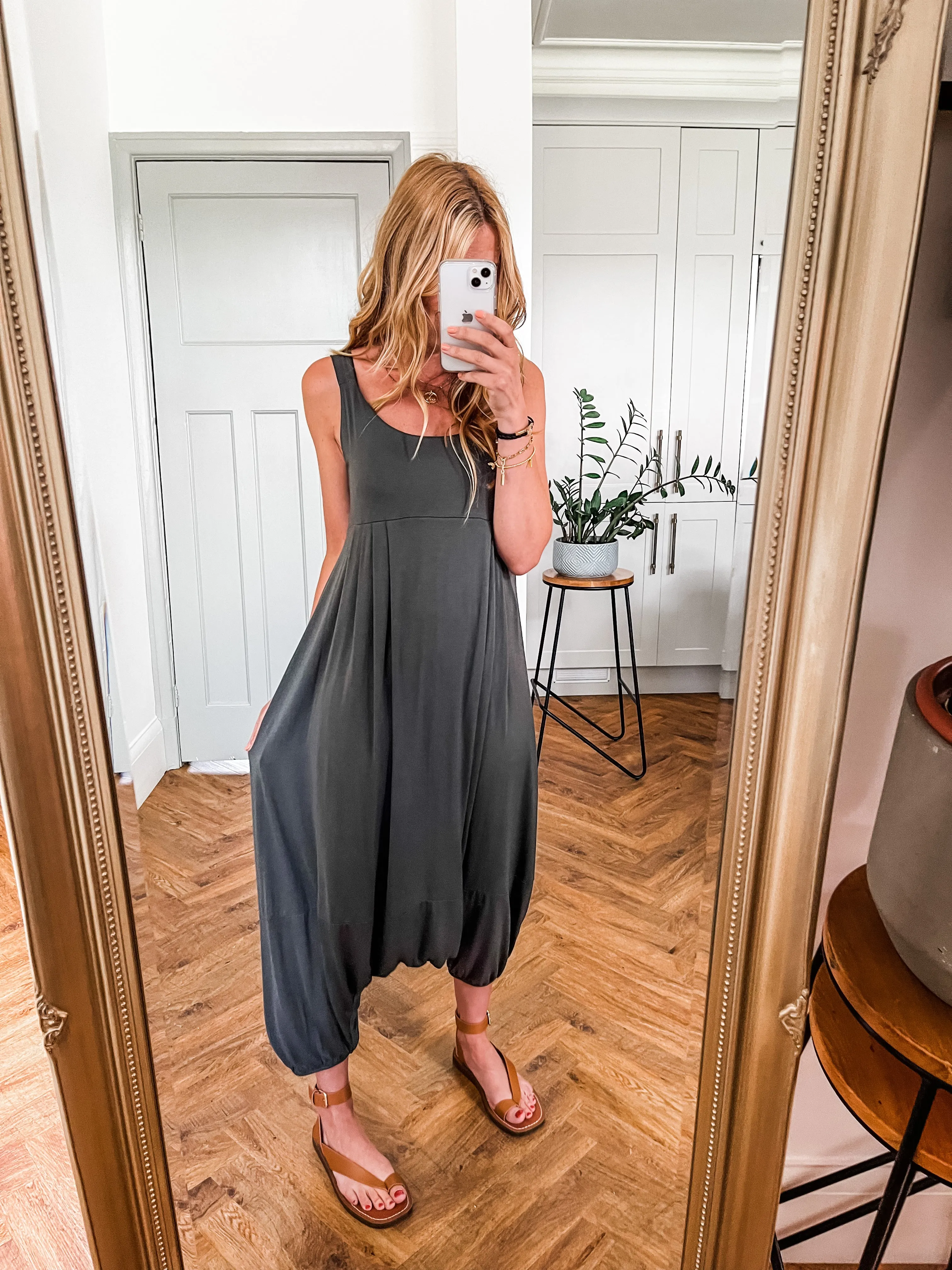 Harem Jumpsuit with Scoop Neck